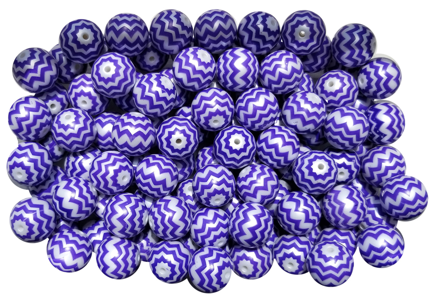 purple chevron 20mm bubblegum beads