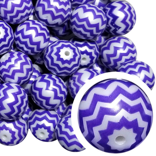 purple chevron 20mm bubblegum beads