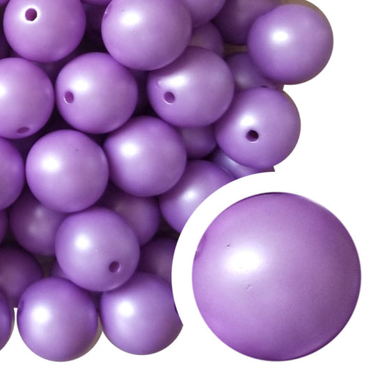 purple matte pearl 20mm bubblegum beads