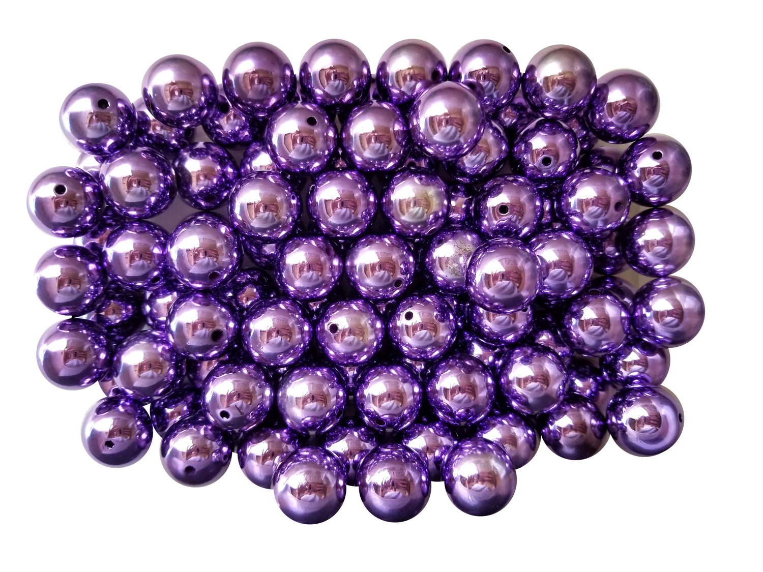 purple metallic 20mm bubblegum beads