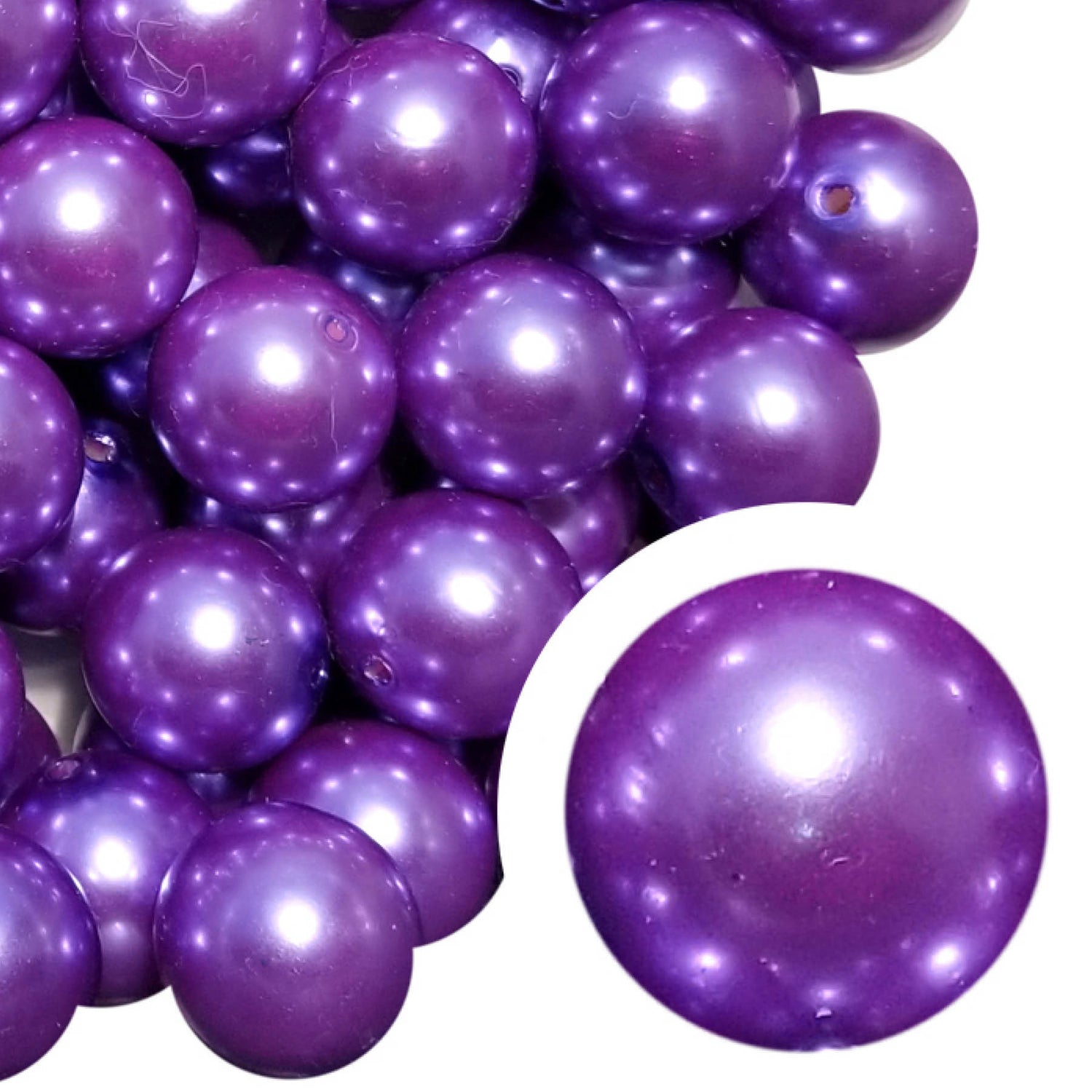purple pearl 20mm bubblegum beads