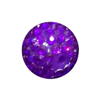 purple rhinestone 20mm bubblegum beads