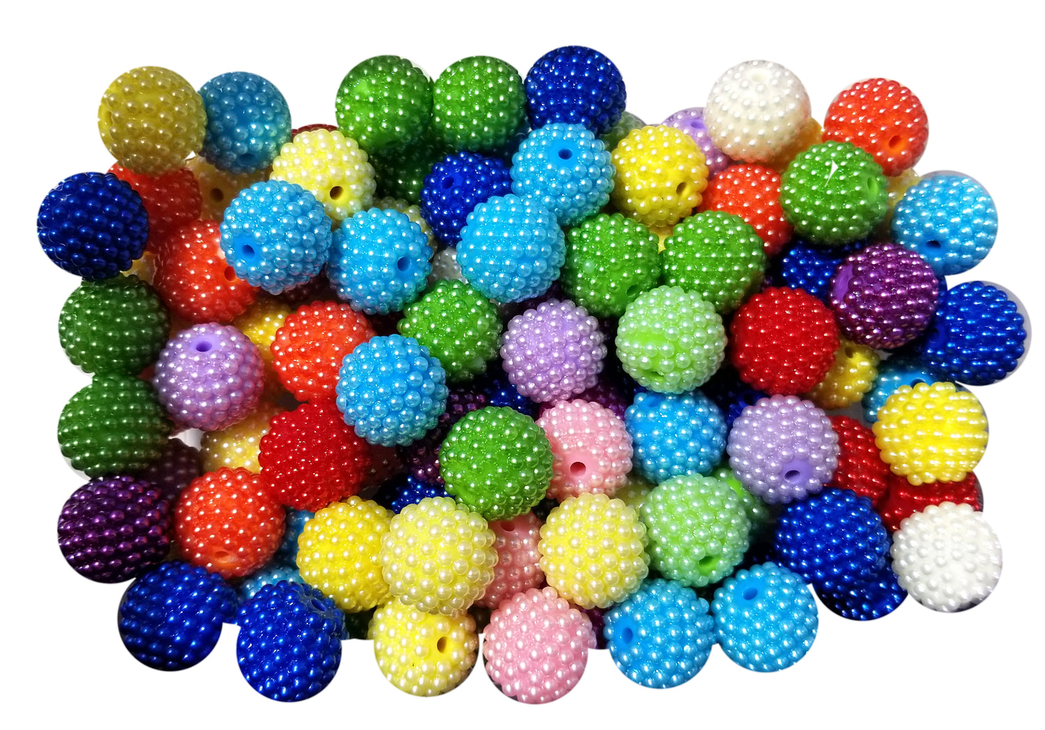 rainbow berry 20mm bubblegum beads