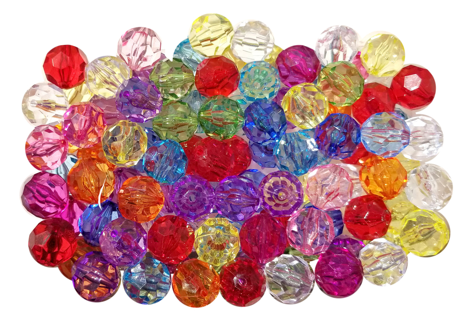 rainbow faceted 20mm bubblegum beads