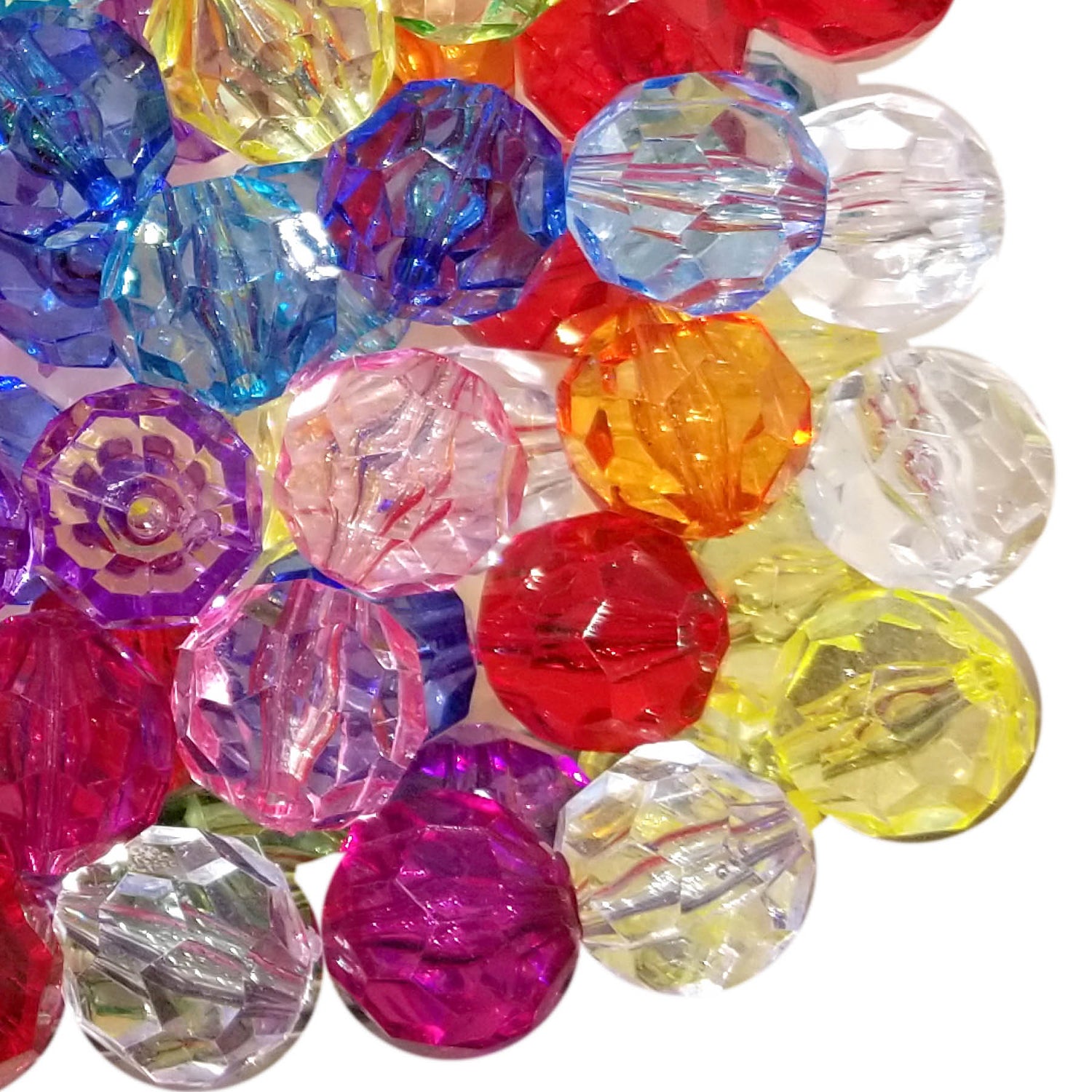 rainbow faceted 20mm bubblegum beads