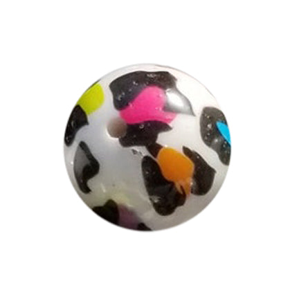 rainbow leopard print 20mm printed bubblegum beads