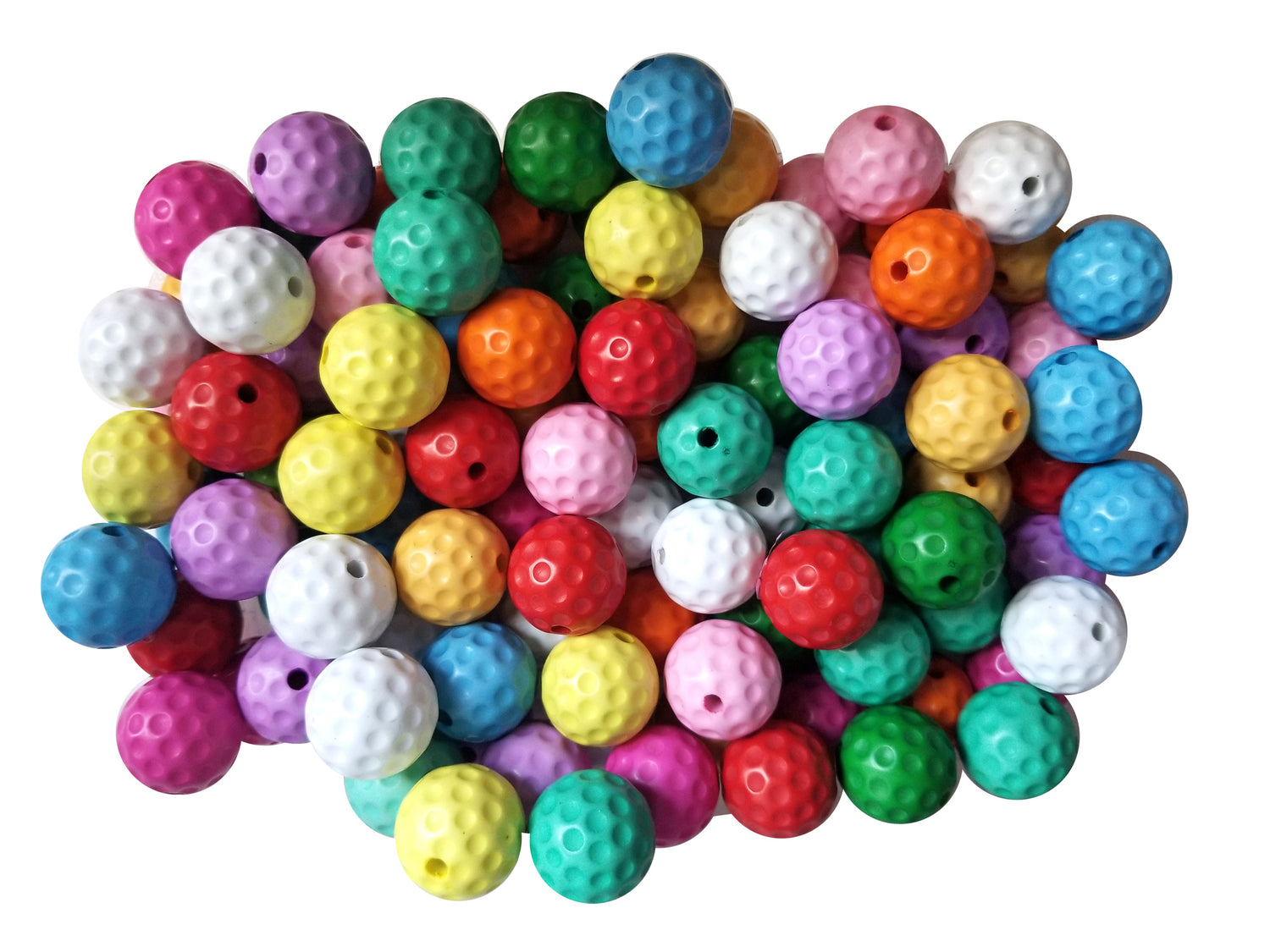 rainbow golf ball 20mm printed bubblegum beads
