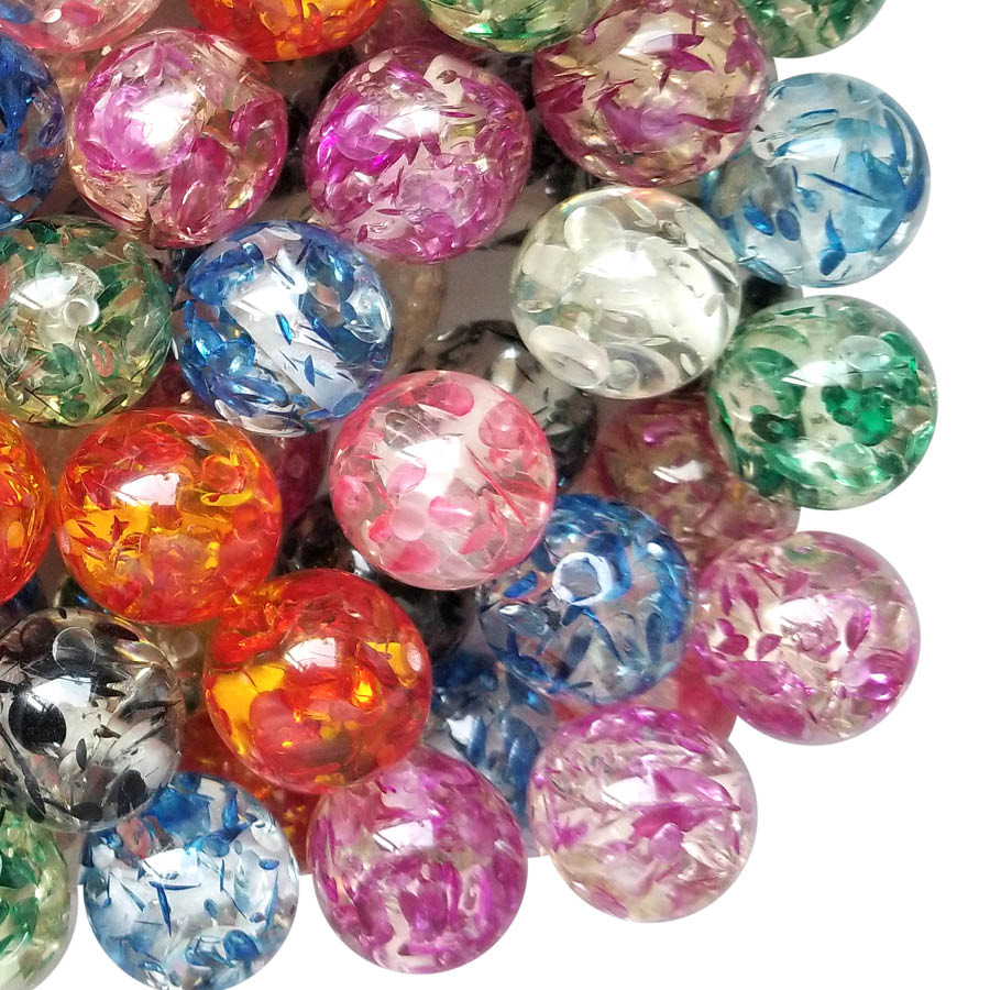 rainbow stained glass 20mm bubblegum beads