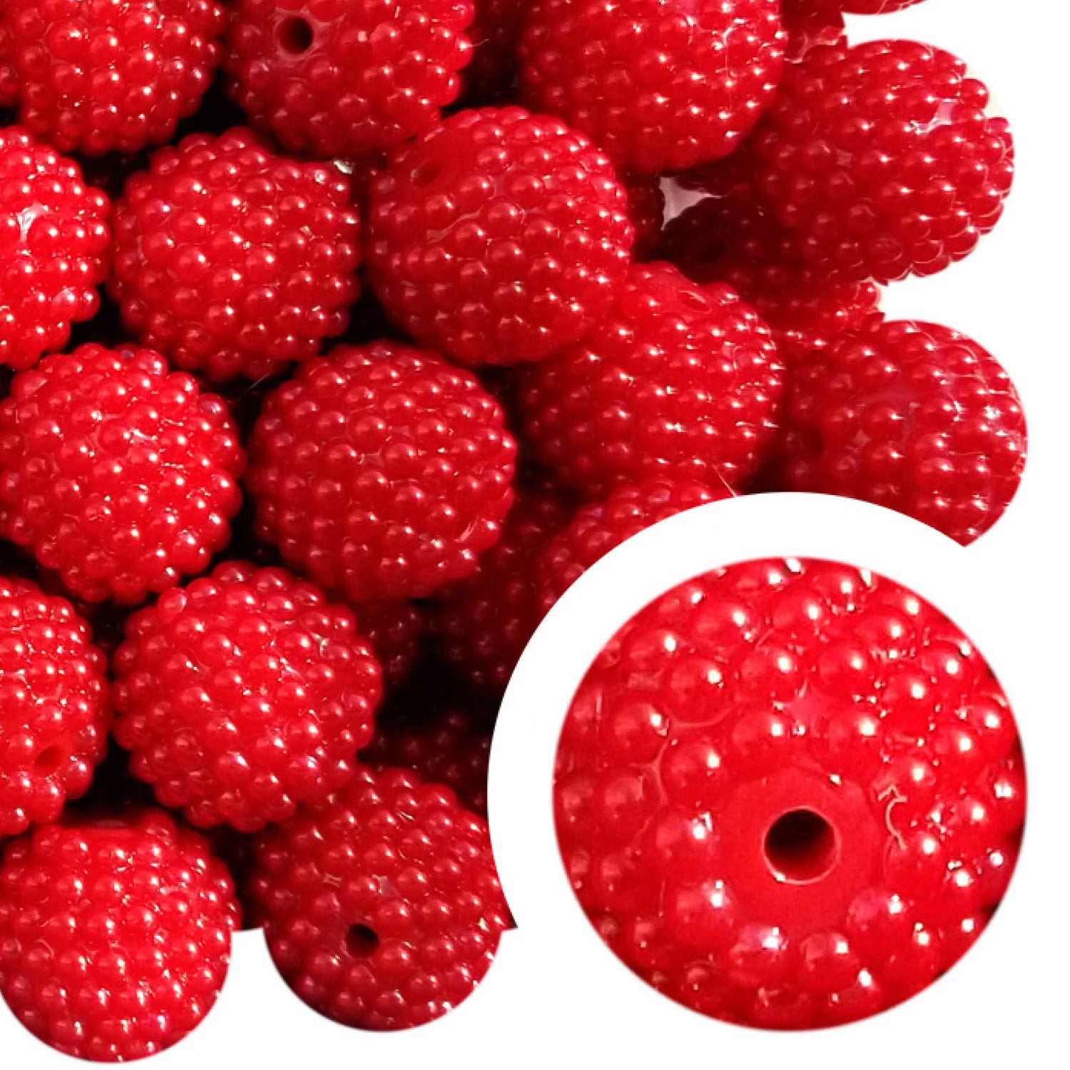 red berry 20mm bubblegum beads