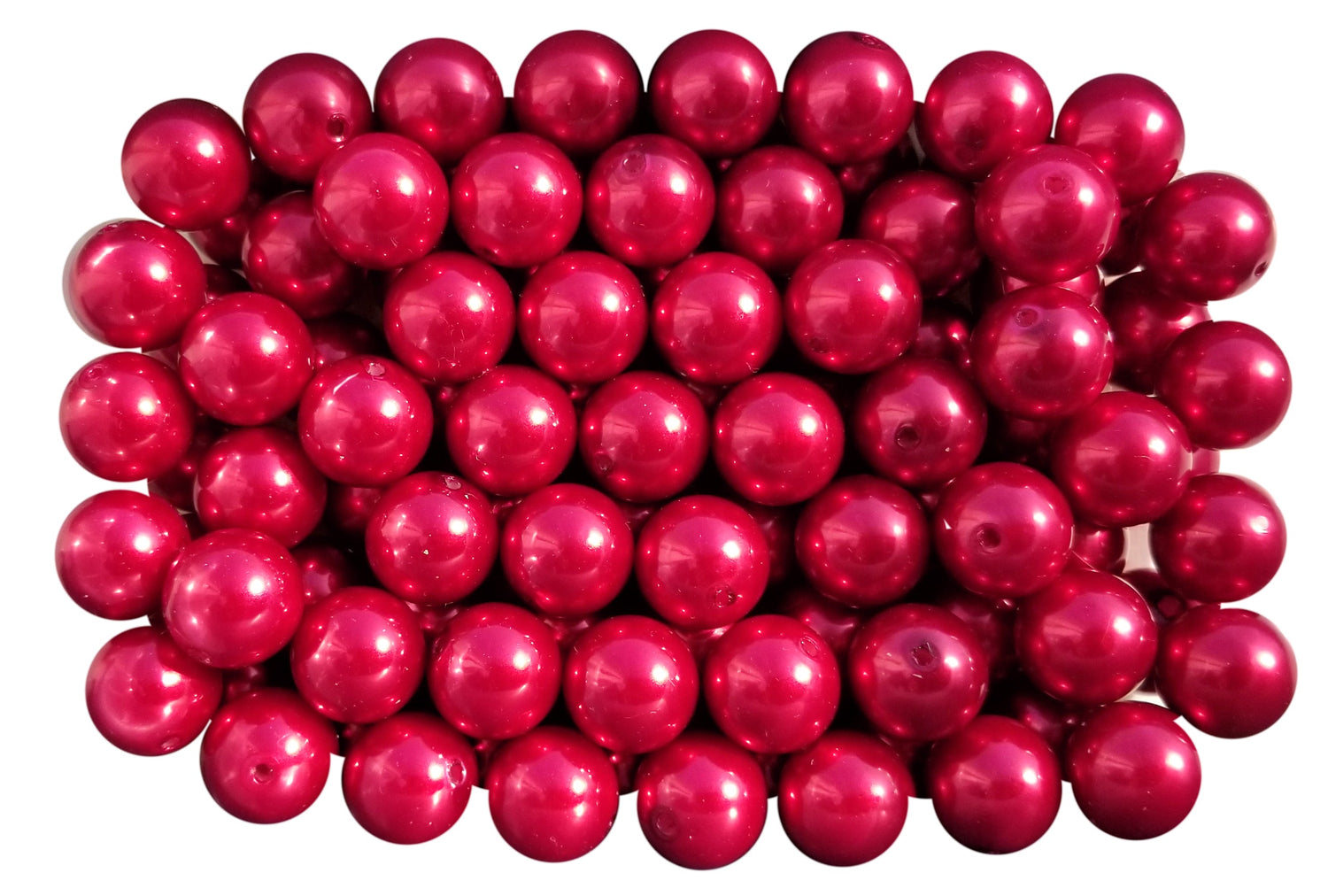 red pearl 20mm bubblegum beads