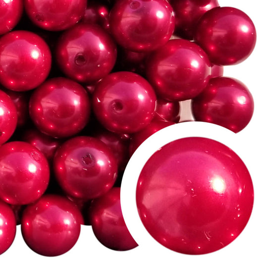 red pearl 20mm bubblegum beads