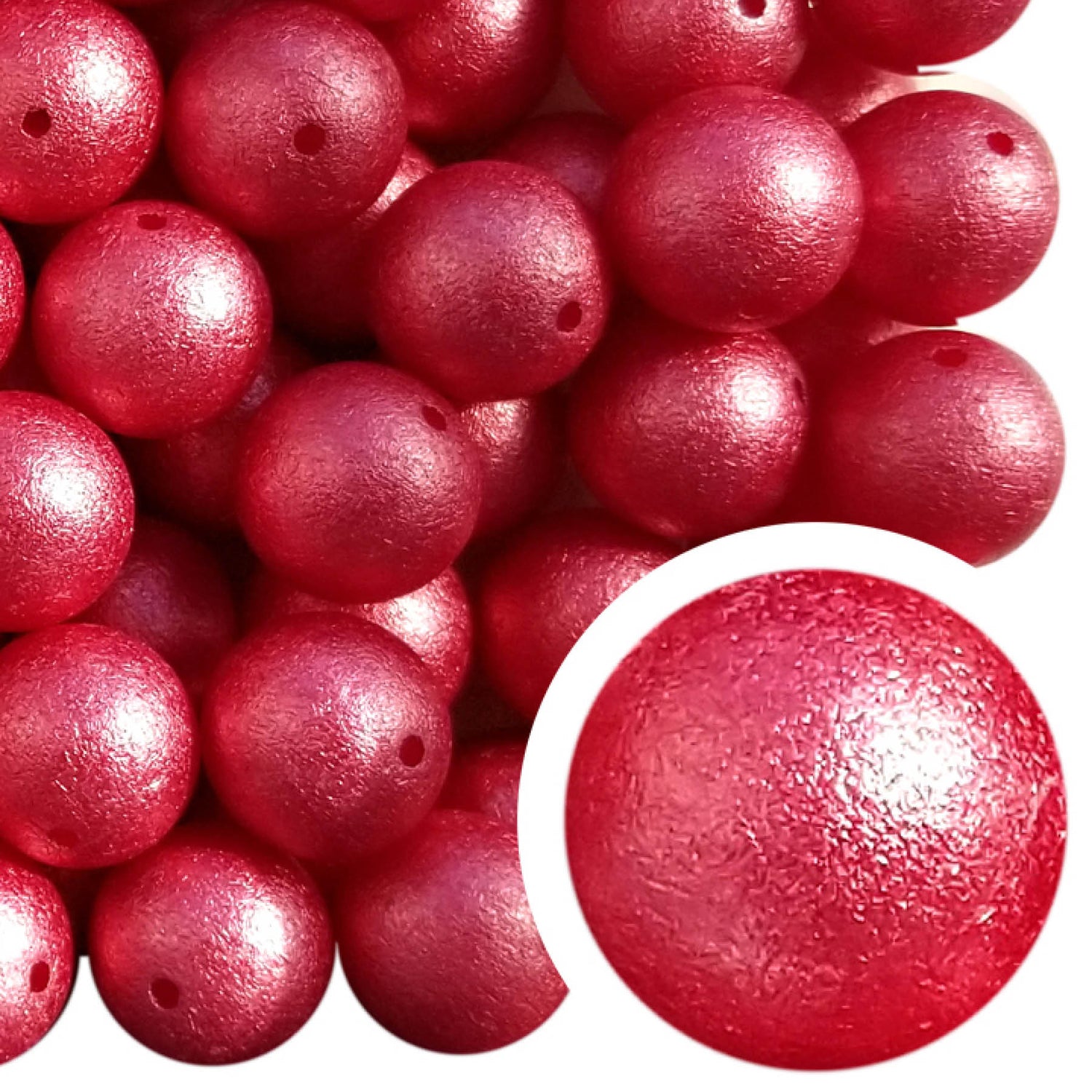 red wrinkle 20mm bubblegum beads