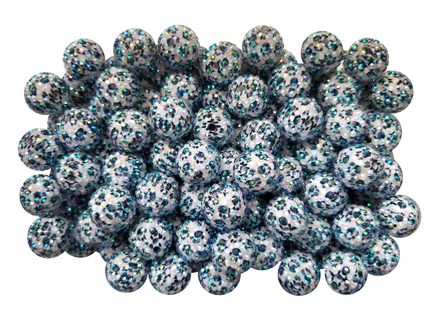 rhinestone paw prints 20mm printed bubblegum beads