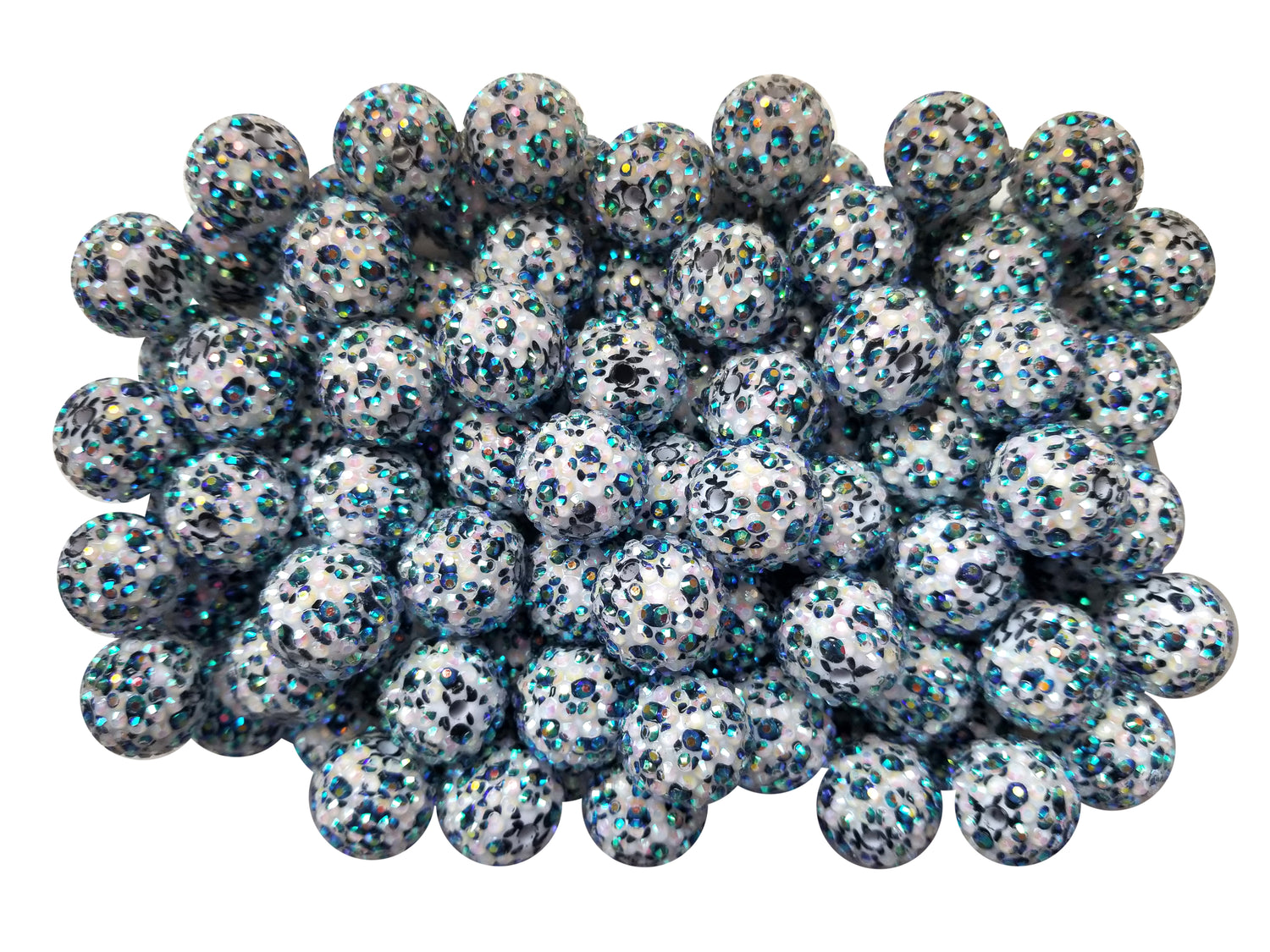 rhinestone paw prints 20mm printed wholesale bubblegum beads