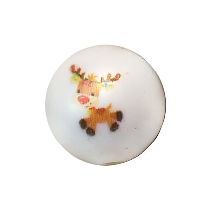 rudolph the red nosed reindeer 20mm printed bubblegum beads