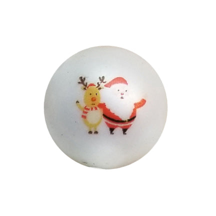 santa & rudolph 20mm printed bubblegum beads