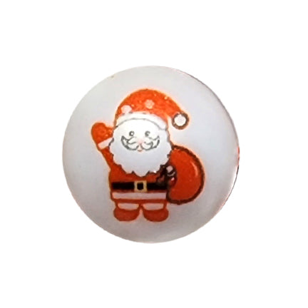 santa with sack 20mm printed bubblegum beads