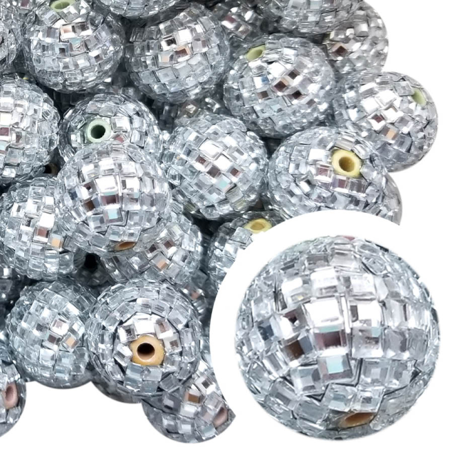 shiny disco balls 20mm bubblegum beads