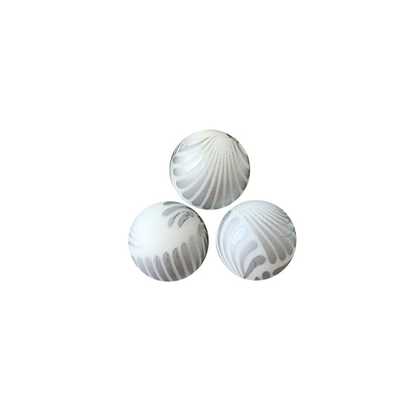 15mm silver seashell round silicone beads