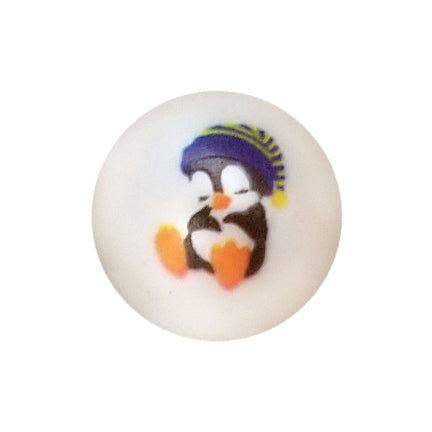 sleeping penguin 20mm printed bubblegum beads