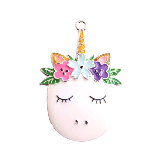 35mm x 50mm sleeping unicorn enamel pendant