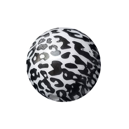 snow leopard print 20mm printed bubblegum beads