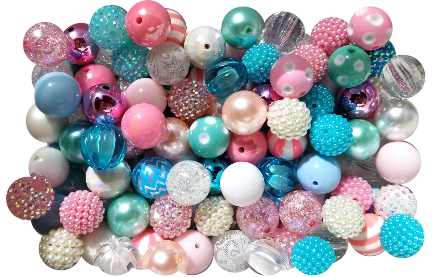 snow princess mixed 20mm bubblegum beads