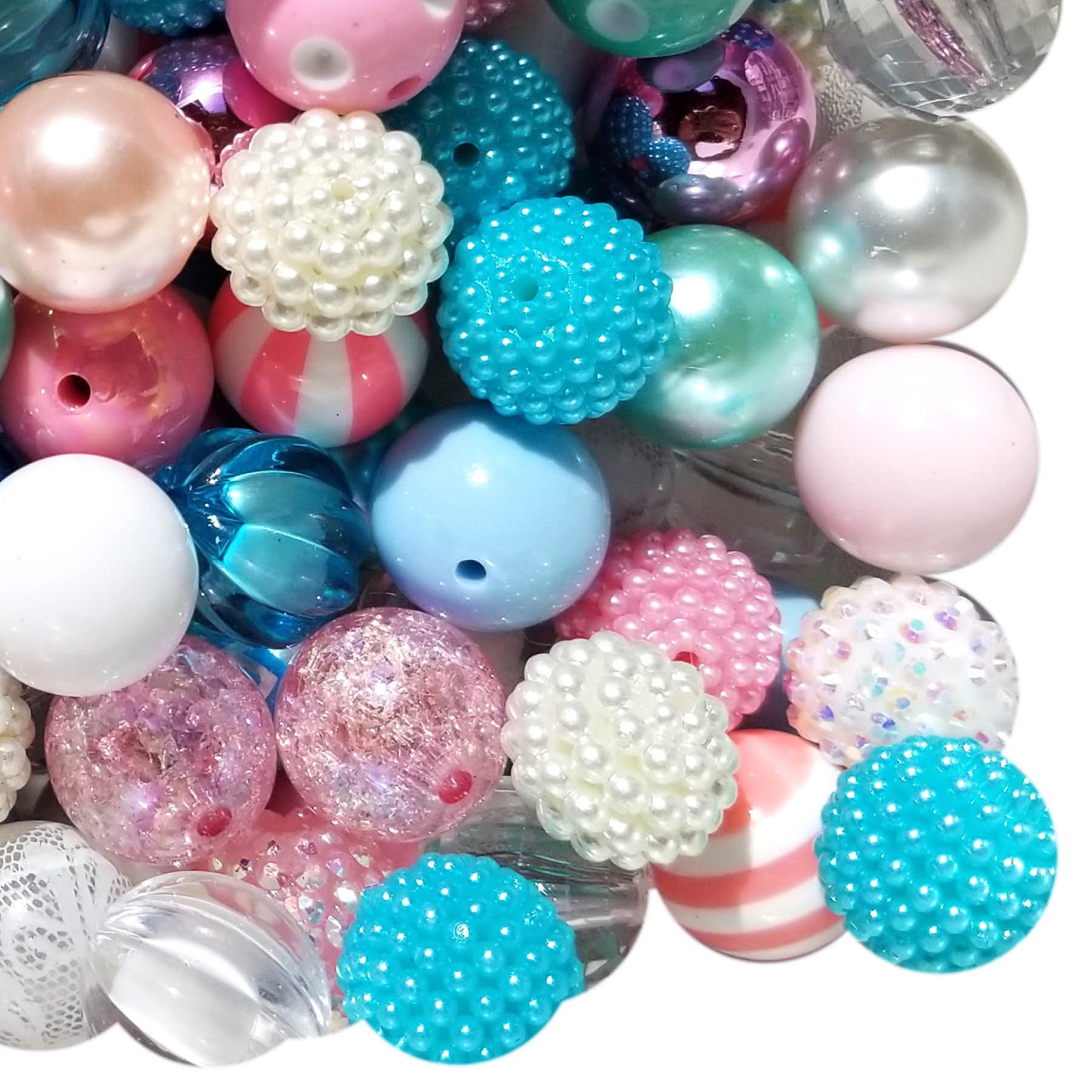 snow princess mixed 20mm bubblegum beads