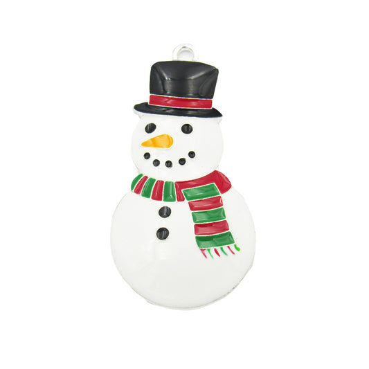 25mm x 46mm snowman enamel pendant