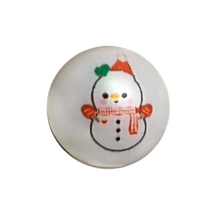 snowman with scarf 20mm printed wholesale bubblegum beads