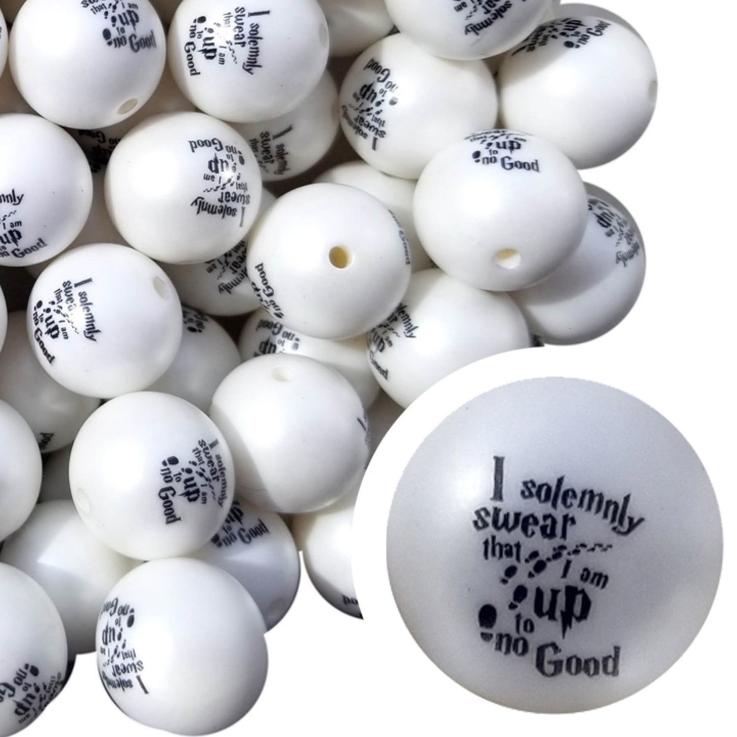 solemnly swear spell 20mm printed bubblegum beads