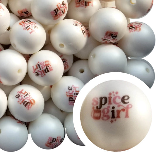 pumpkin spice girl 20mm printed bubblegum beads