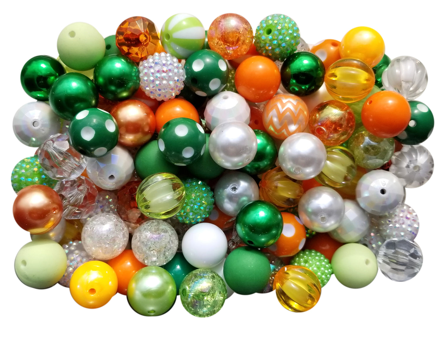 st. patrick's day mixed 20mm bubblegum beads