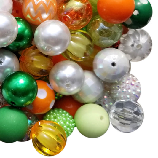 st. patrick's day mixed 20mm bubblegum beads
