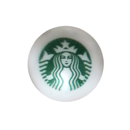 starbucks coffee logo custom printed 20mm bubblegum beads