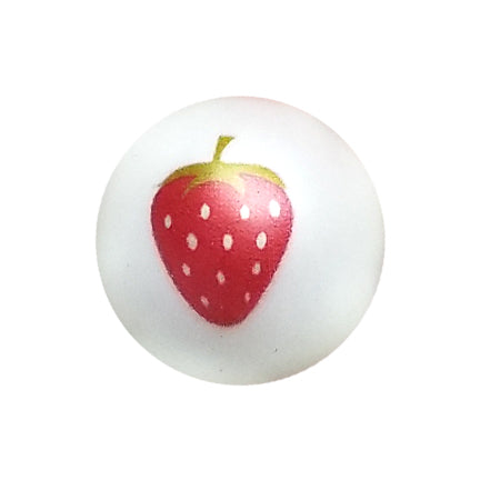 strawberry 20mm printed bubblegum beads