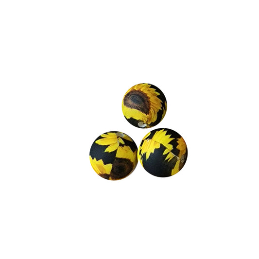15mm sunflower round silicone beads