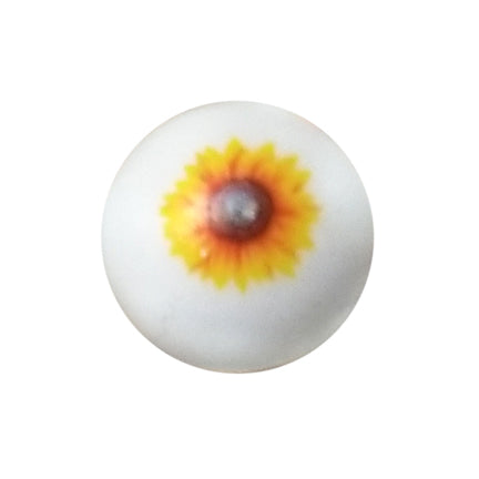 sunflower 20mm printed bubblegum beads