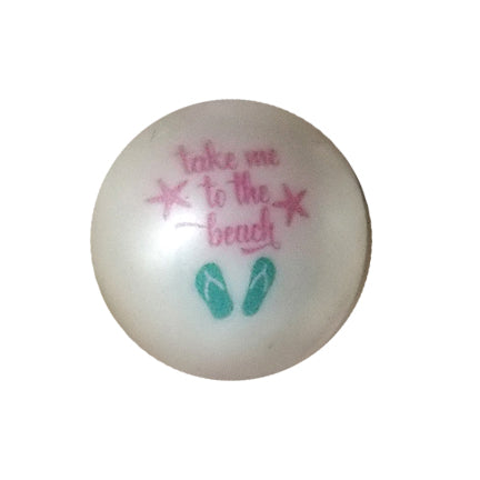 take me to the beach printed 20mm bubblegum beads