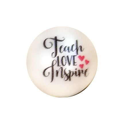 teach love inspire 20mm printed bubblegum beads