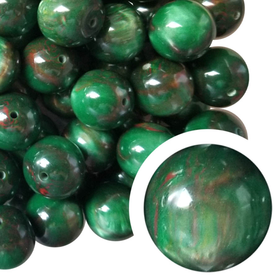 the rainforest 20mm printed bubblegum beads