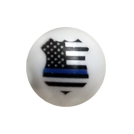 thin blue line police badge 20mm printed bubblegum beads