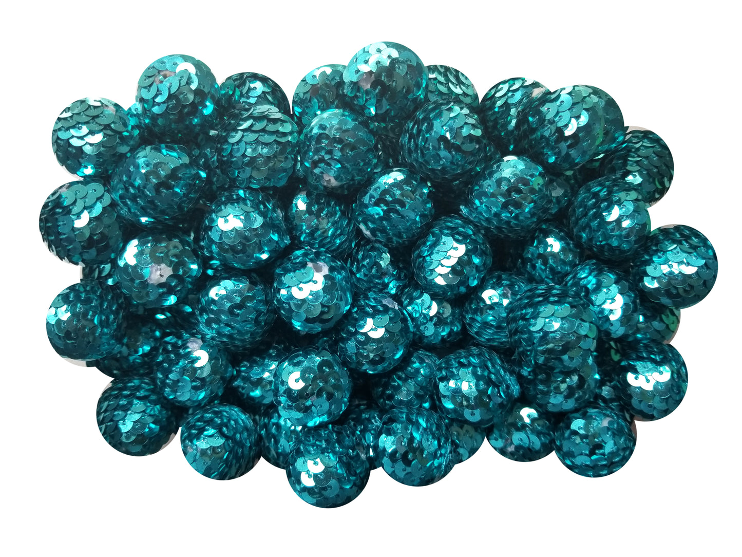 turquoise sequin mermaid tail 22mm bubblegum beads