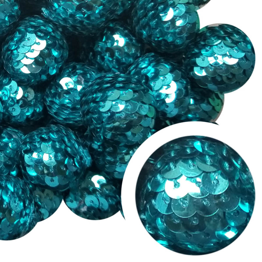 turquoise sequin mermaid tail 22mm wholesale bubblegum beads