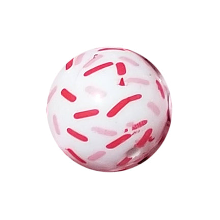 valentine's day sprinkles 20mm printed bubblegum beads