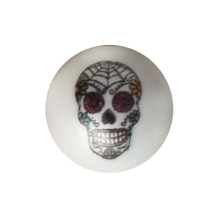 web sugar skull 20mm printed bubblegum beads