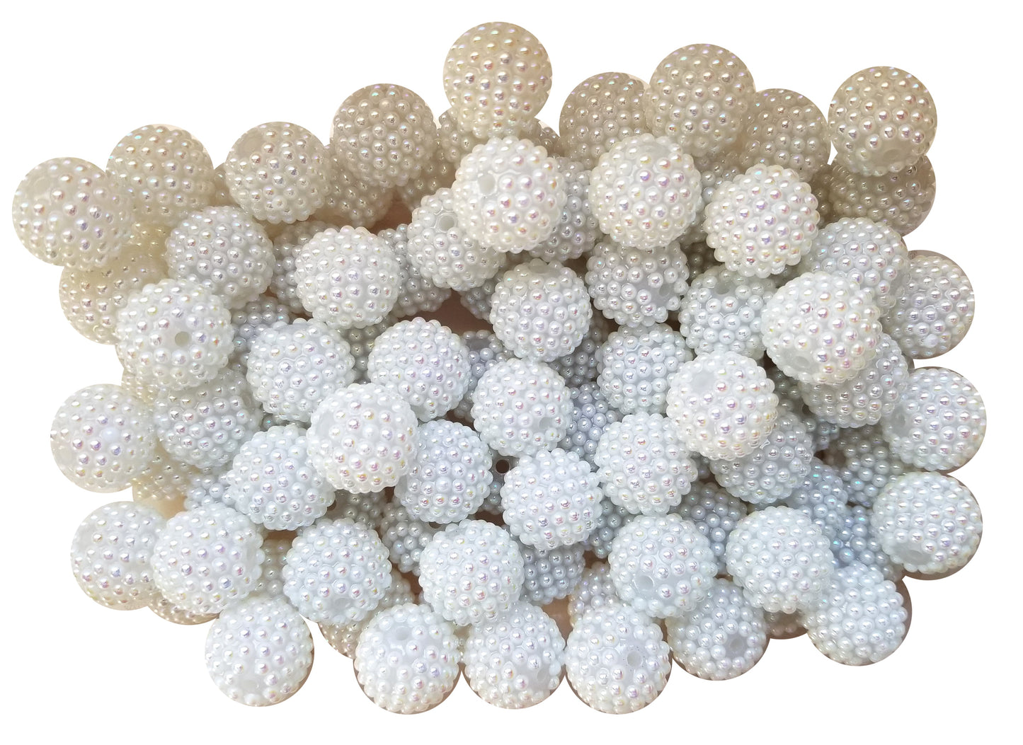 white berry 20mm bubblegum beads