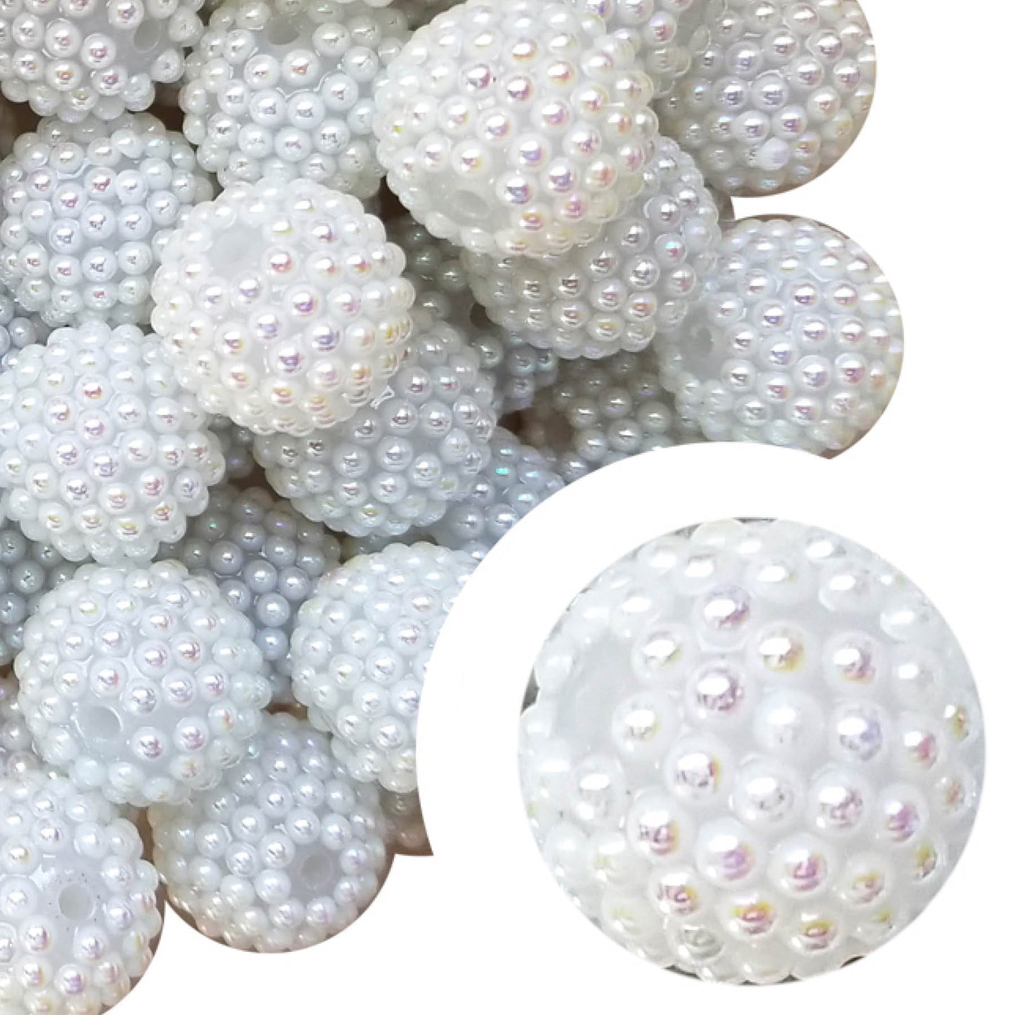 white berry 20mm wholesale bubblegum beads