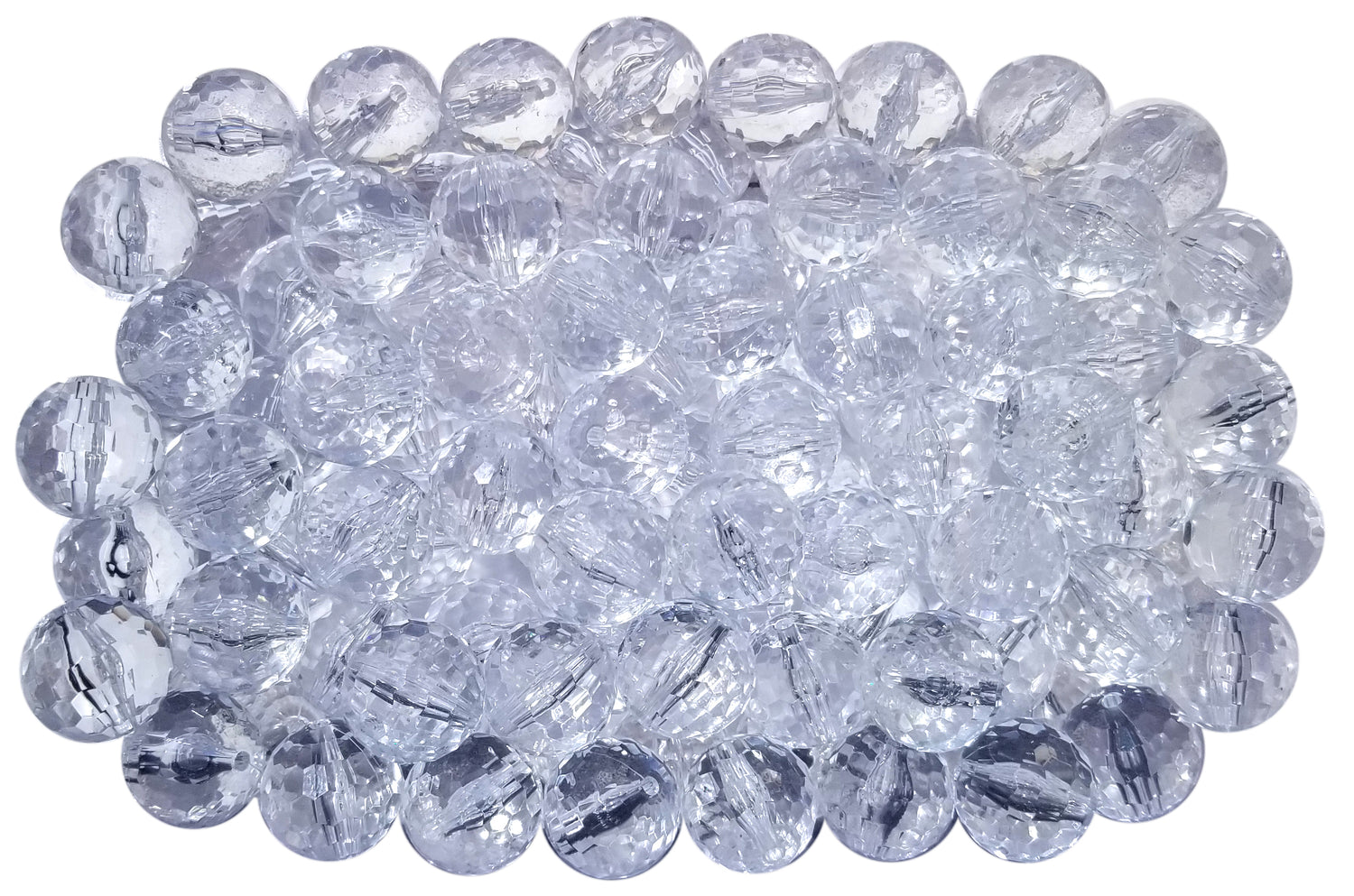 white clear disco 20mm bubblegum beads