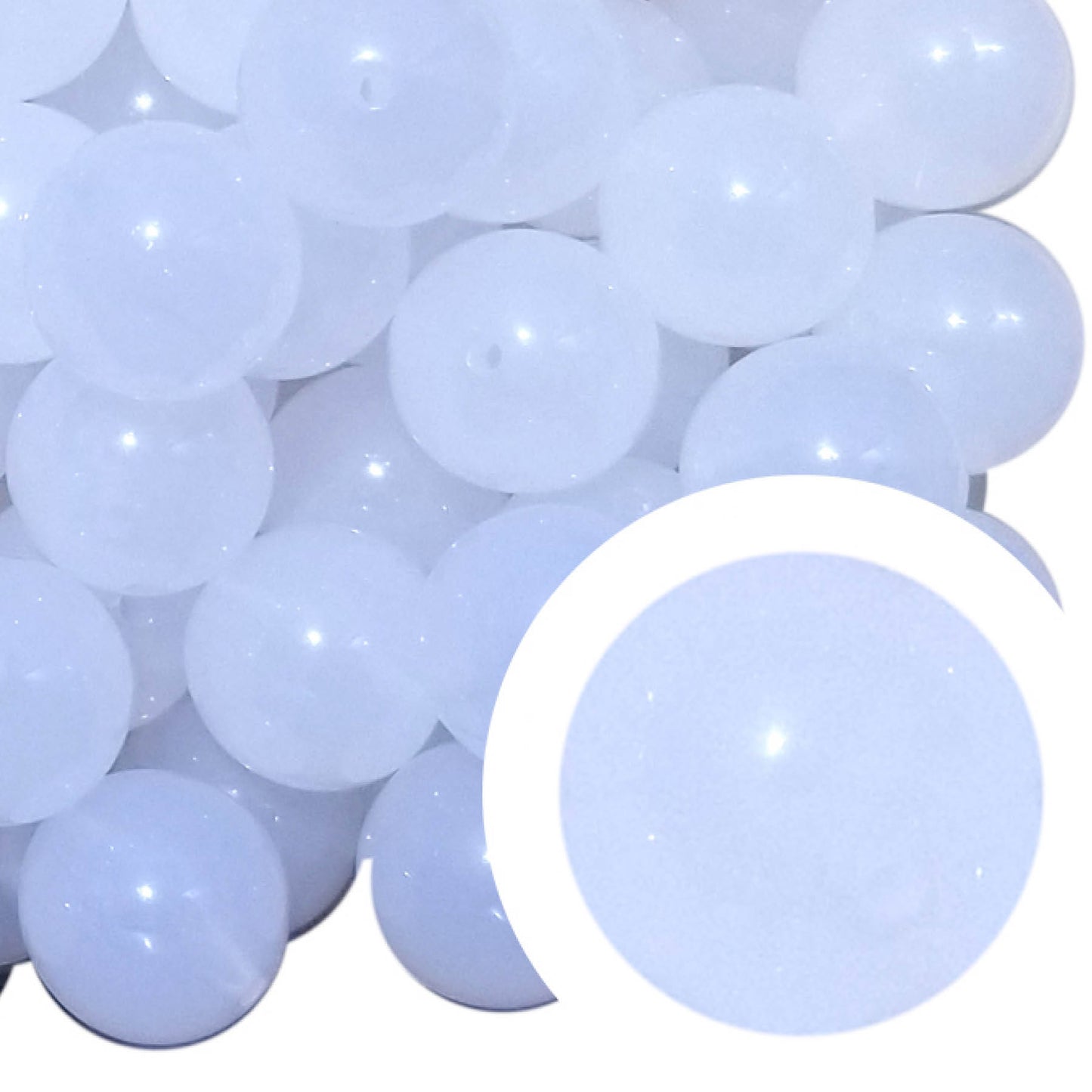 white milky 20mm bubblegum beads